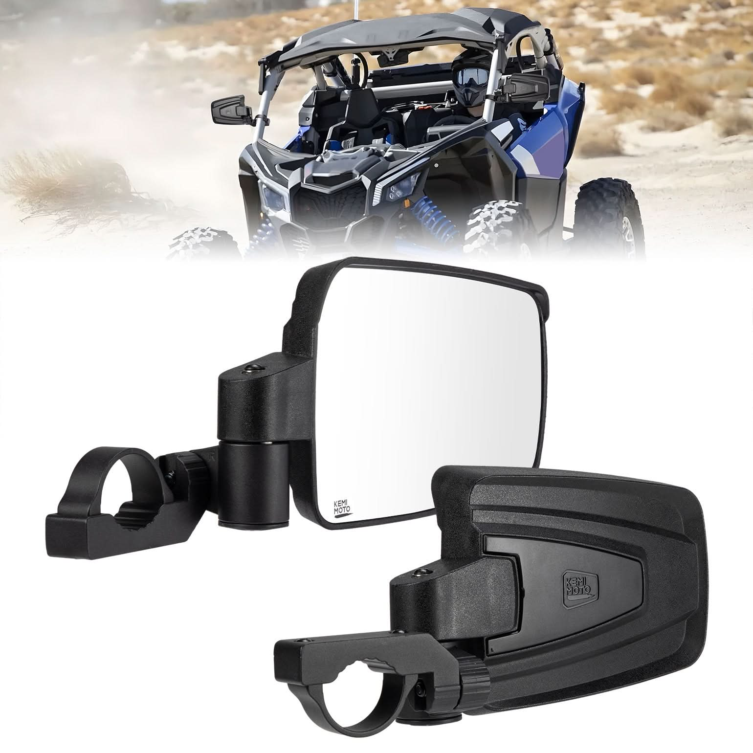 UTV Spring-Back Side Mirrors for 1.65-2