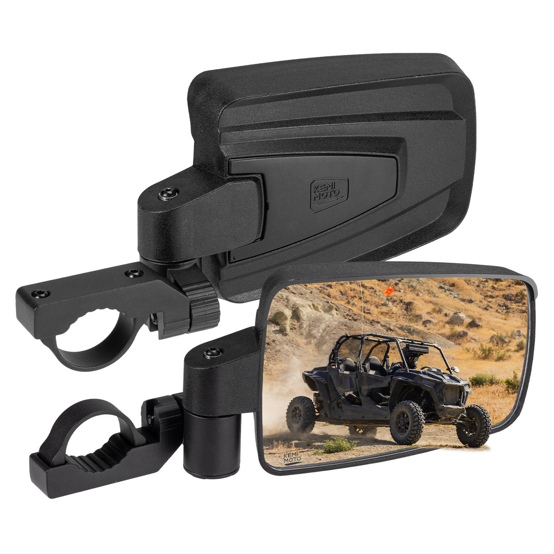 UTV Spring-Back Side Mirrors for 1.65-2" Roll Bars