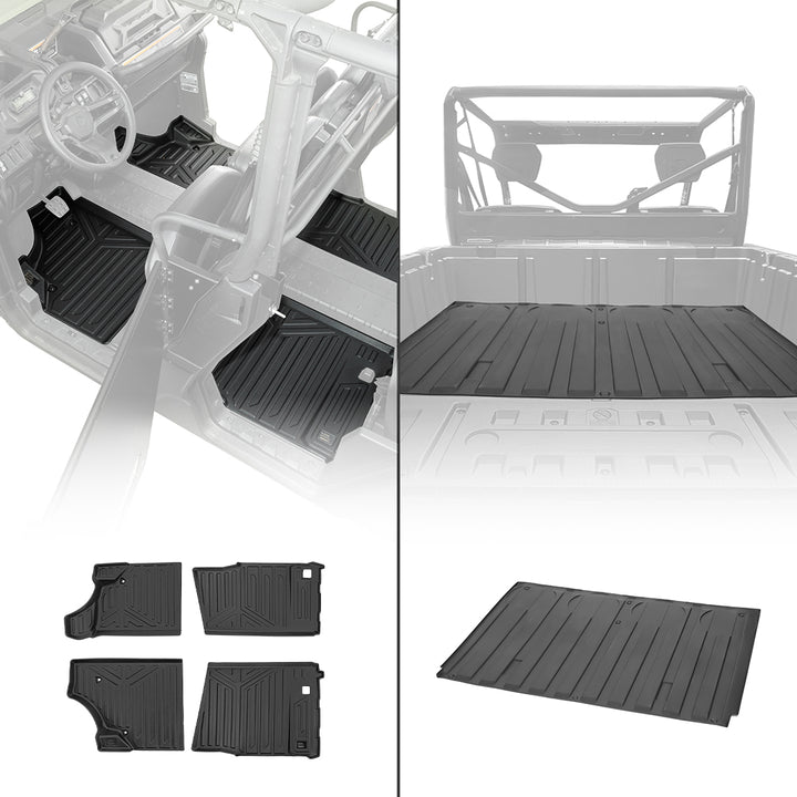 TPE Floor Mats & Bed Liner for 4-Seater Can-Am Defender HD7|8|9|10