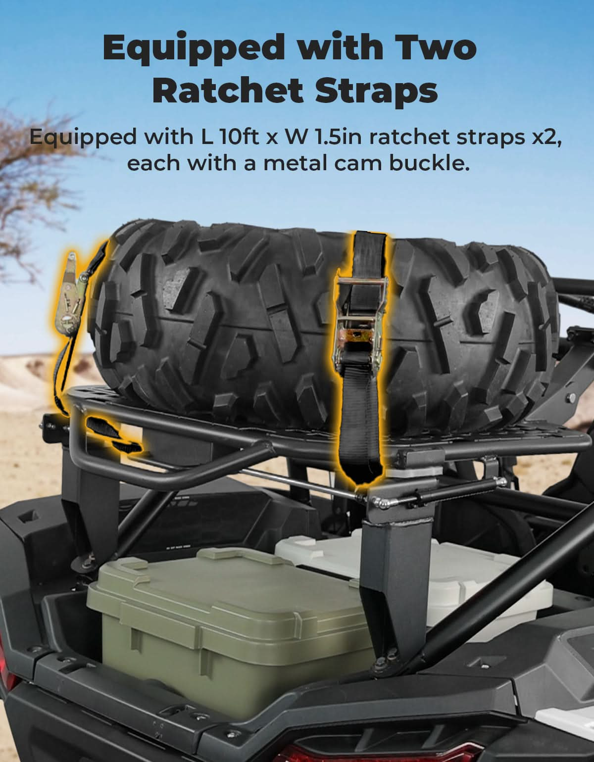 UTV Spare Tire Carrier for Polaris RZR XP 1000 / XP 4 1000 2024-2025