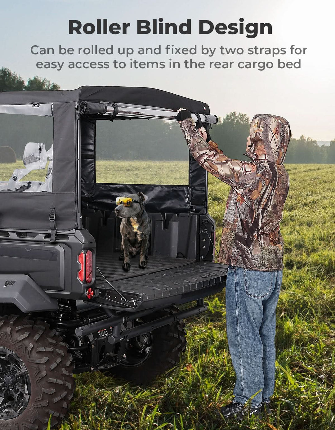 UTV Soft Cargo Camper Bed Cover Rack for Can-Am Defender - Kemimoto