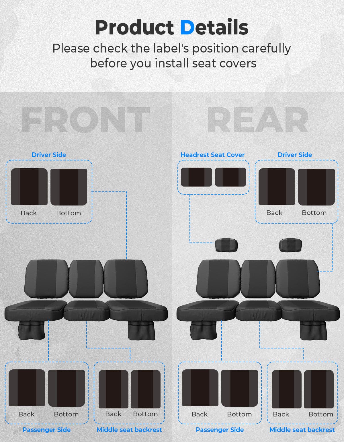 Water-resistant Seat Cover with Storage Pocket for Tracker 800SX