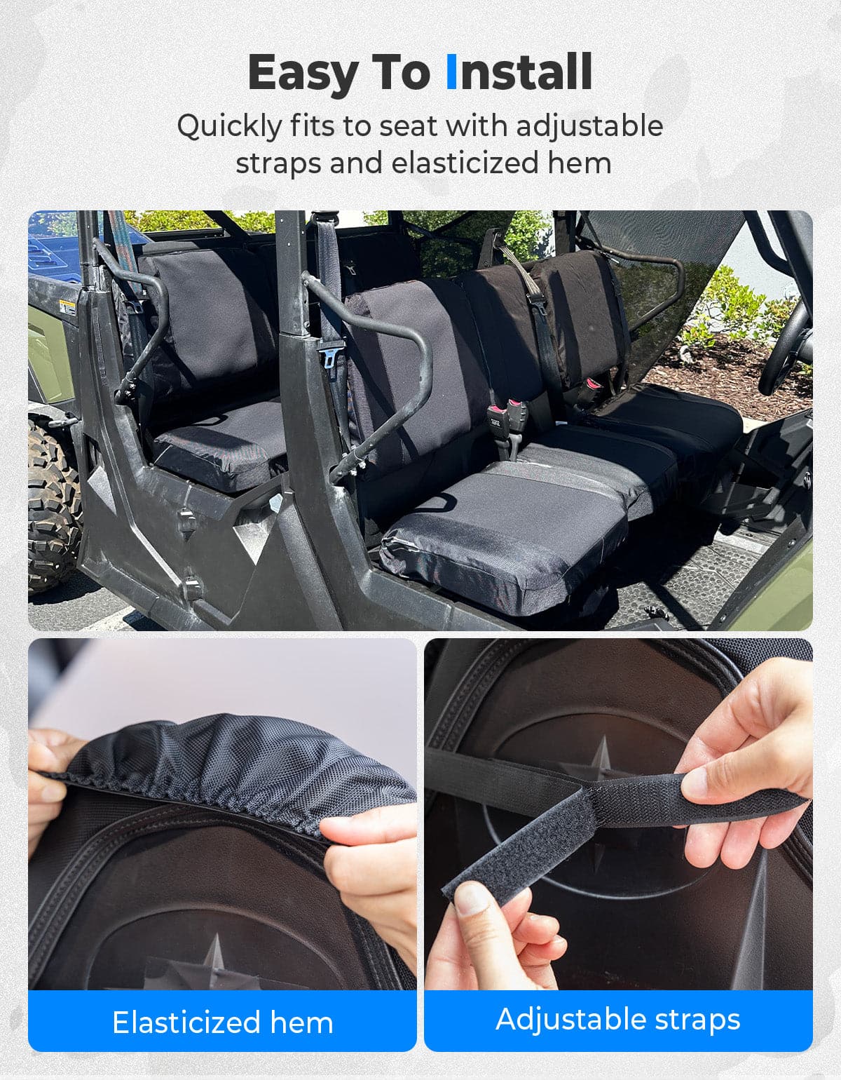 Water-resistant Seat Cover with Storage Pocket for Tracker 800SX