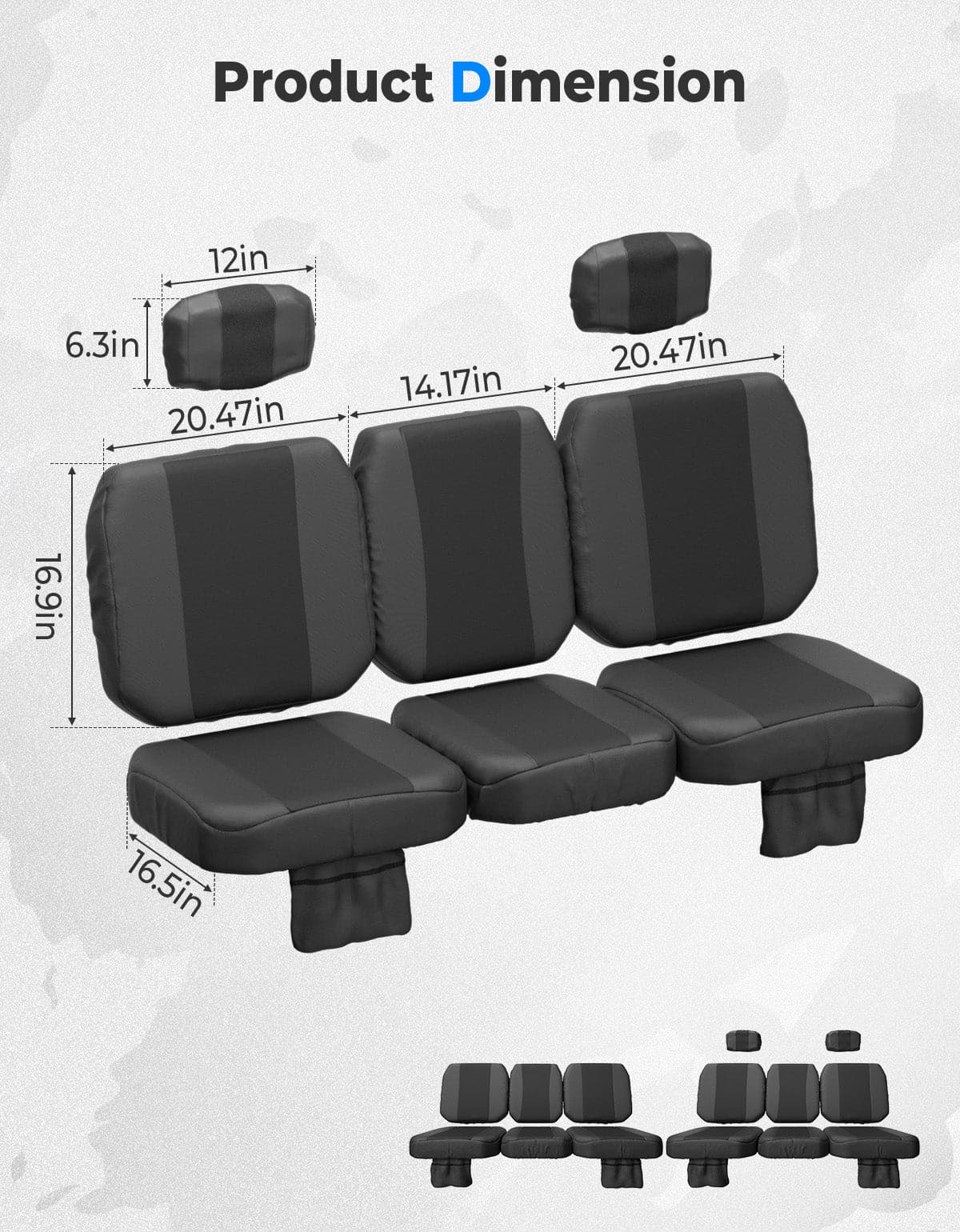 Water-resistant Seat Cover with Storage Pocket for Tracker 800SX