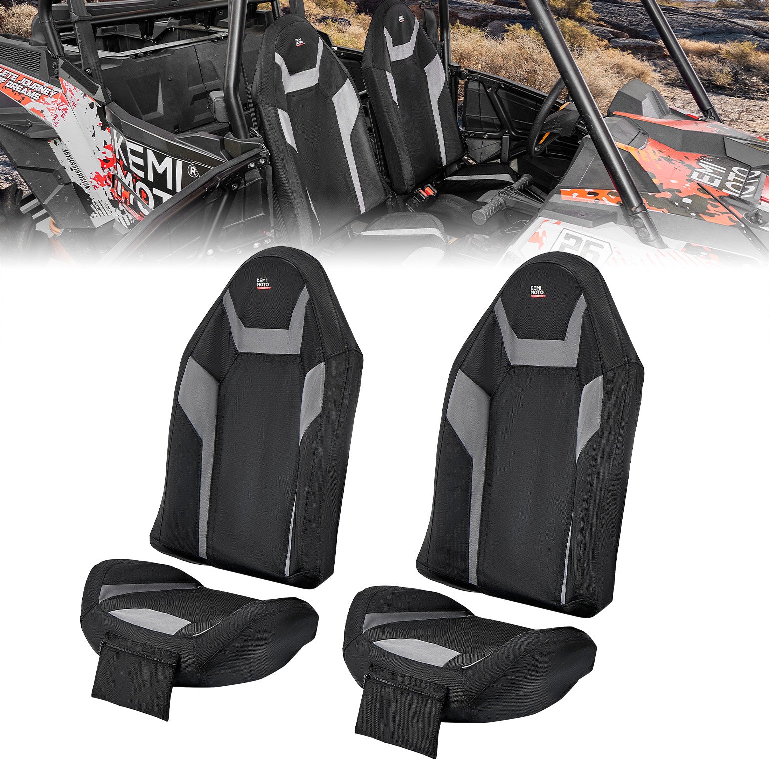 Seat Covers Water-Resistant 1680D for Polaris RZR XP 1000/Turbo 2014-2023