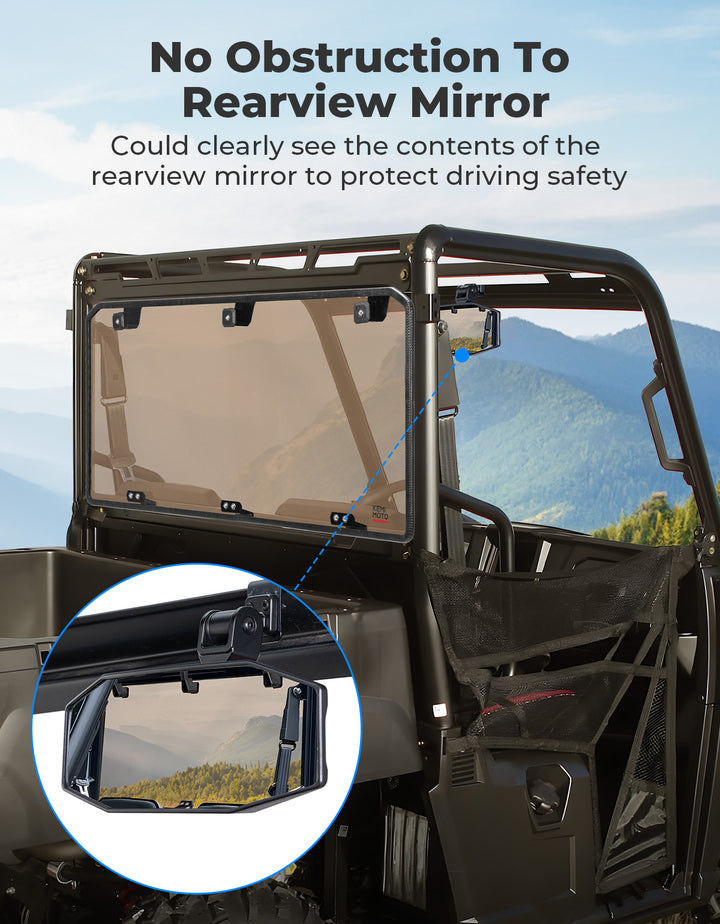 Anti UV Tinted Rear Window for Polaris Ranger Midsize 570 500, Crew/SP/ETX/EV