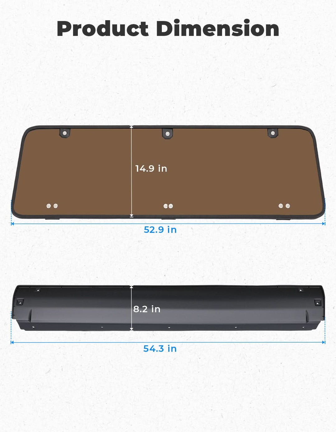 Tinted Rear Hard Windshield for Polaris General 1000/4/XP 1000/4 2016-2025