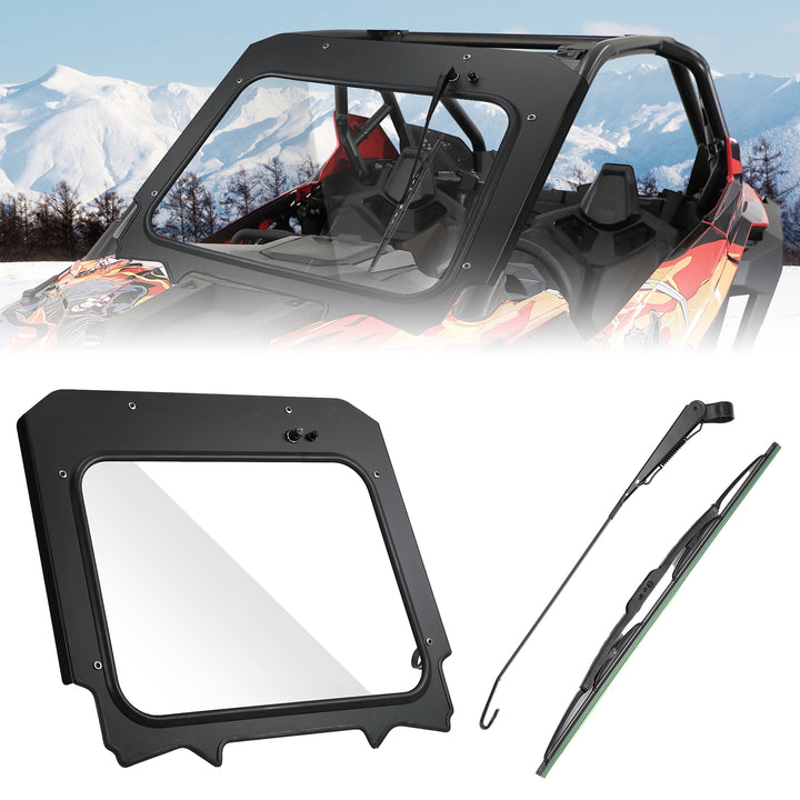 Glass Windshield with Electric Wipers for 2020-2024 Polaris RZR PRO XP / RZR Turbo R