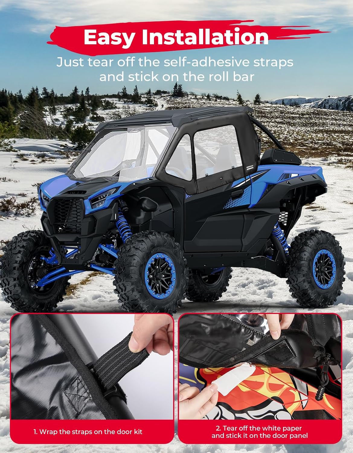 Soft Cab Enclosures Upper Doors for Kawasaki Teryx KRX 1000