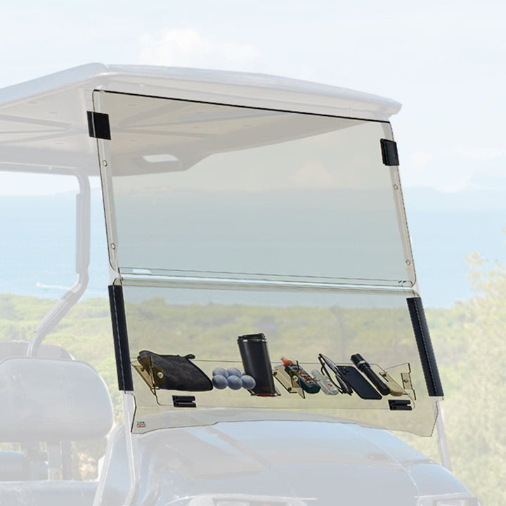 Folding Down Windshield Tinted W/ Storage for EZGO TXT - Kemimoto