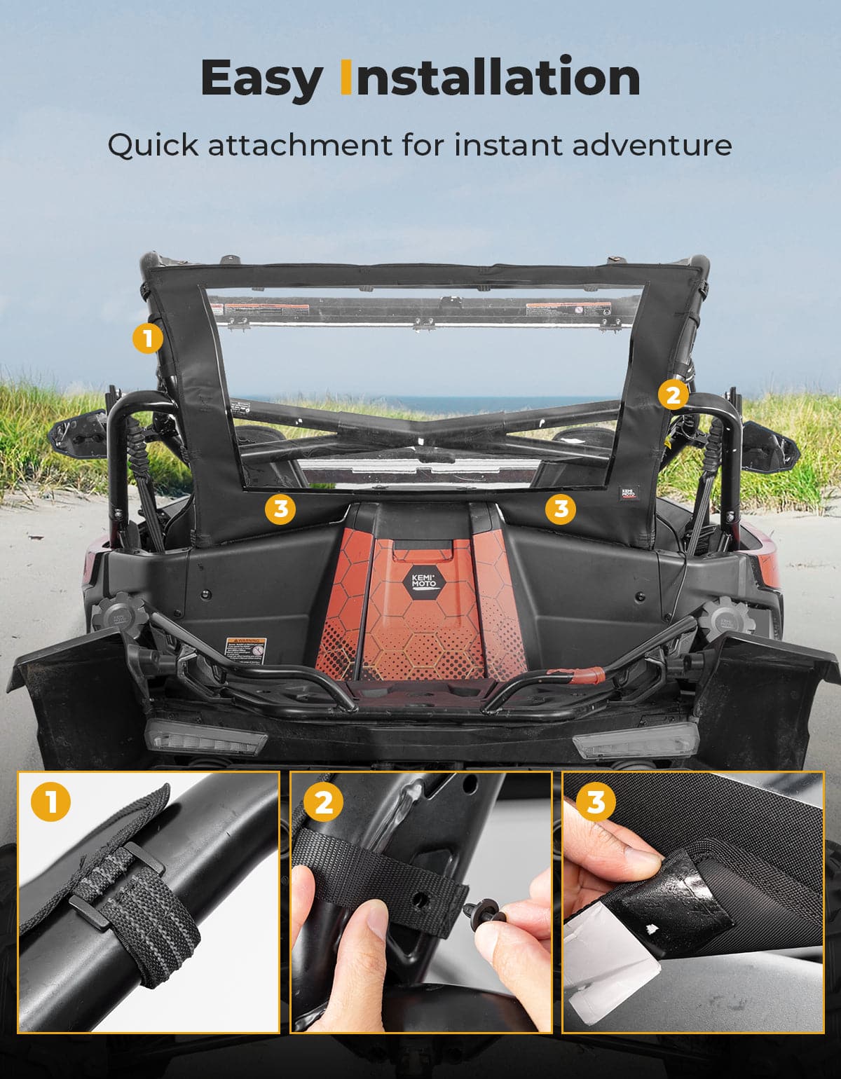 UTV Soft Rear Windshield for CFMOTO ZForce 950