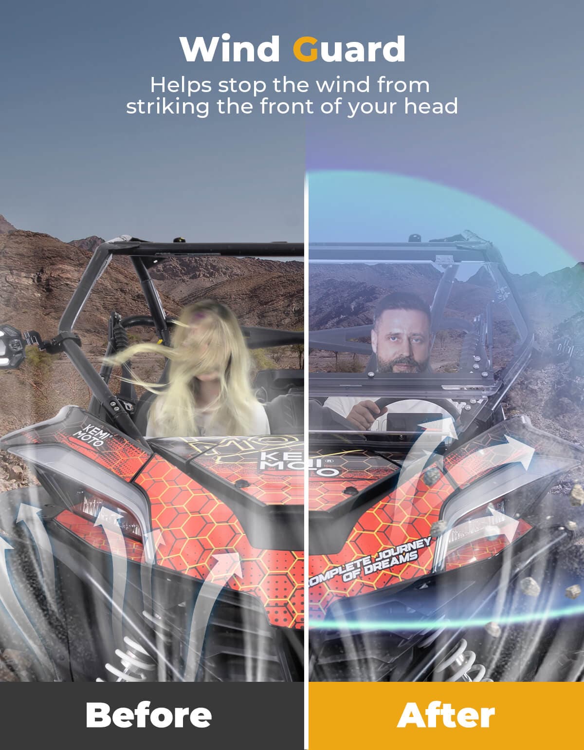 Folding 2-in-1 Flip Windshield for CFMOTO ZForce 950