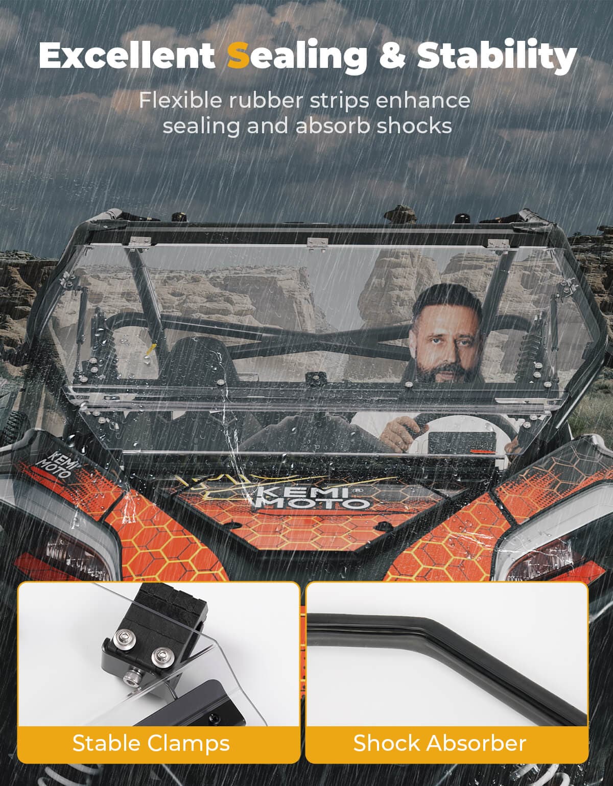 Folding 2-in-1 Flip Windshield for CFMOTO ZForce 950