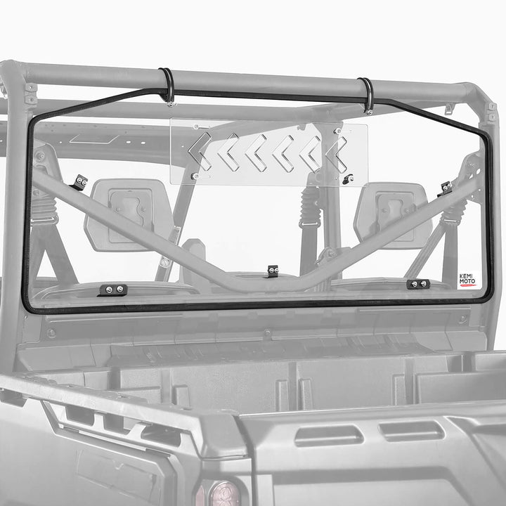 Rear Windshield w/ Vented Sliding Panel for Can Am Defender - Kemimoto