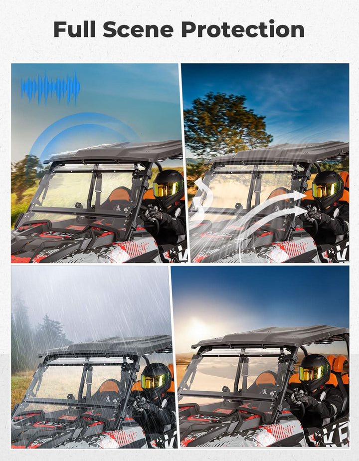 2-IN-1 Flip Up Windshield for 2019-2023 Polaris RZR XP 1000 /RZR XP Turbo 2 and 4 Seater