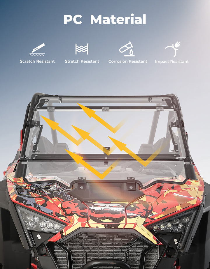 Upgraded Flip Windshield with Slide Window for 2020-2024 RZR PRO XP/4