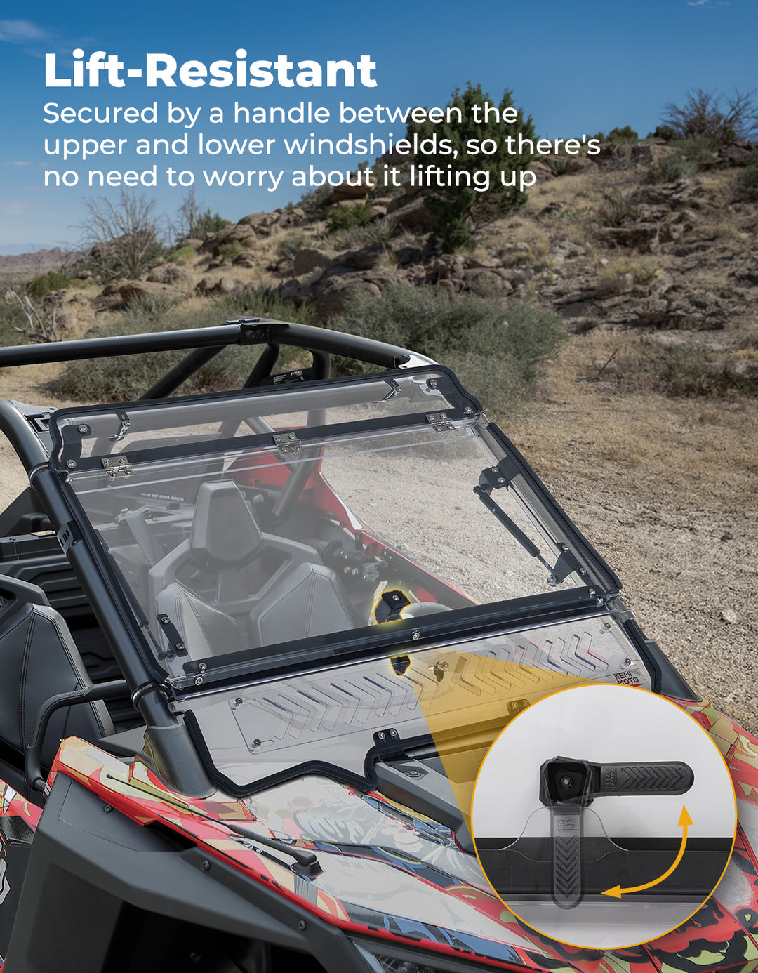 Upgraded Flip Windshield with Slide Window for 2020-2024 RZR PRO XP/4