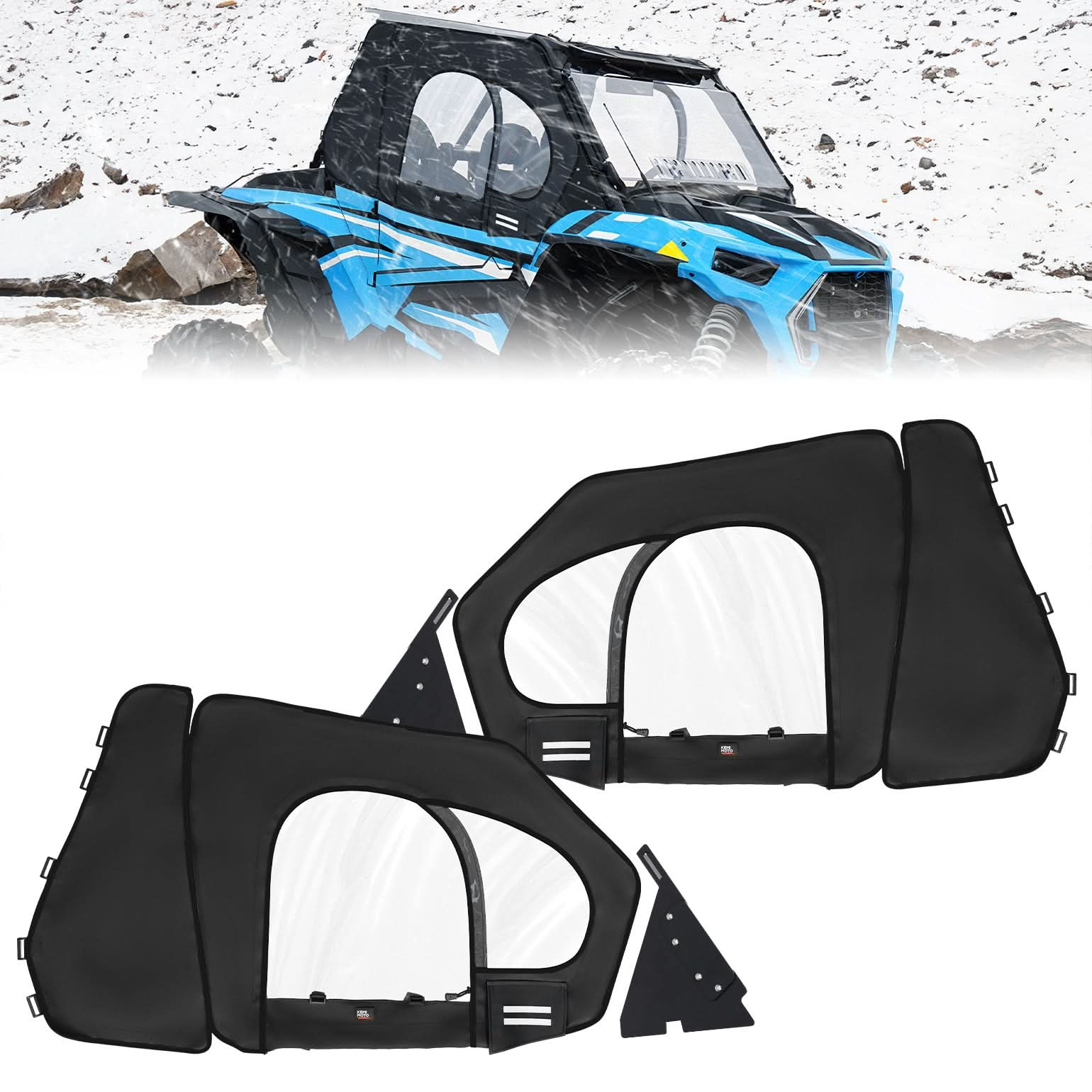 Upper Doors with Steel Frame for Polaris RZR XP 1000 / XP Turbo 2014-2023