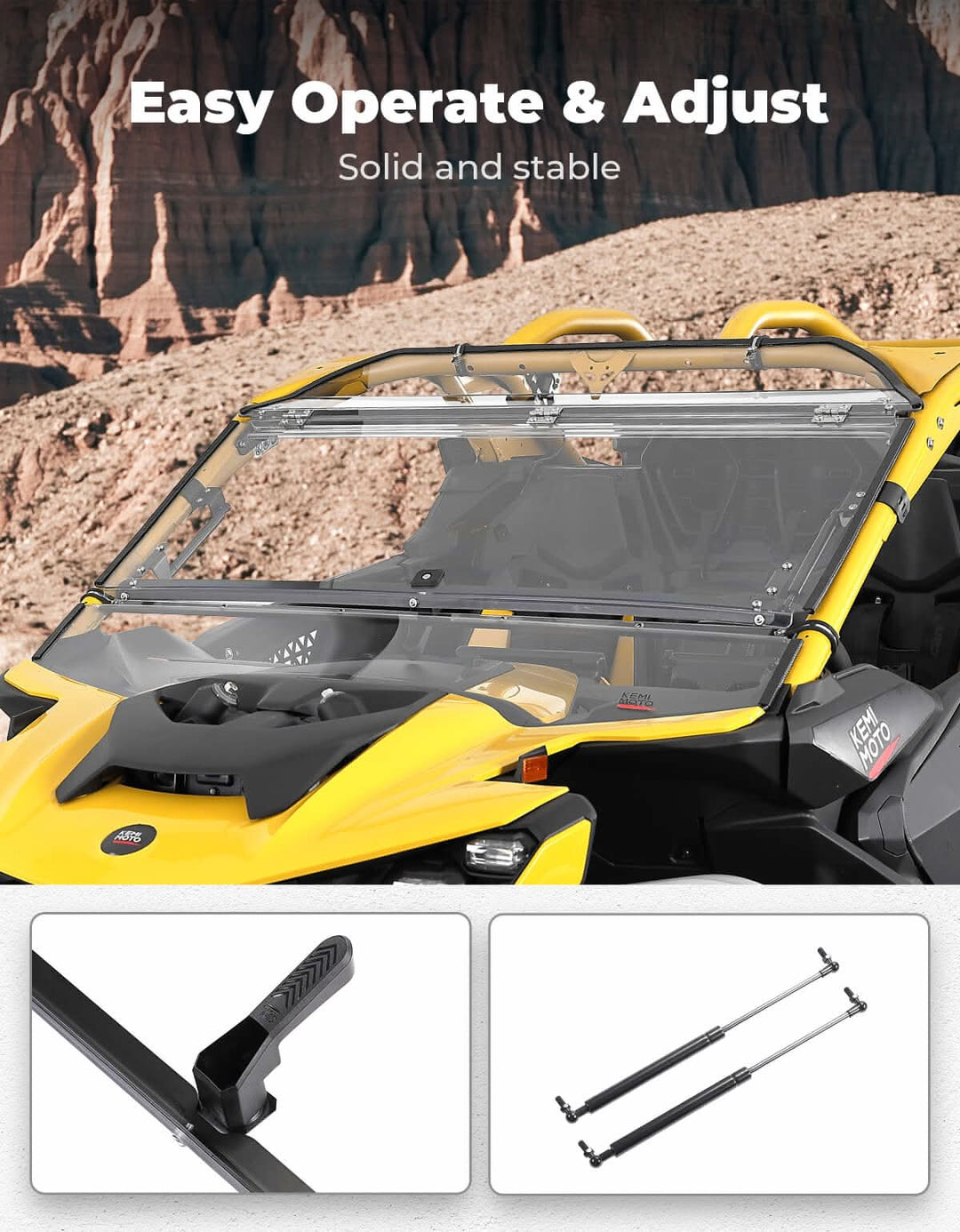 Flip Windshield Scratch Resistant for Can-Am Maverick R 2024+