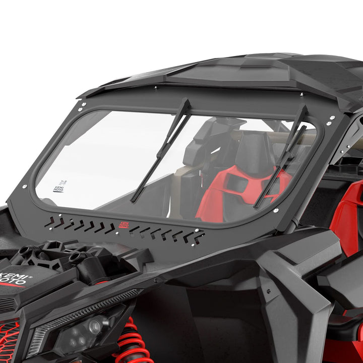 Glass Windshield with Sliding Vents for Can-Am Maverick X3 / X3 MAX - Kemimoto