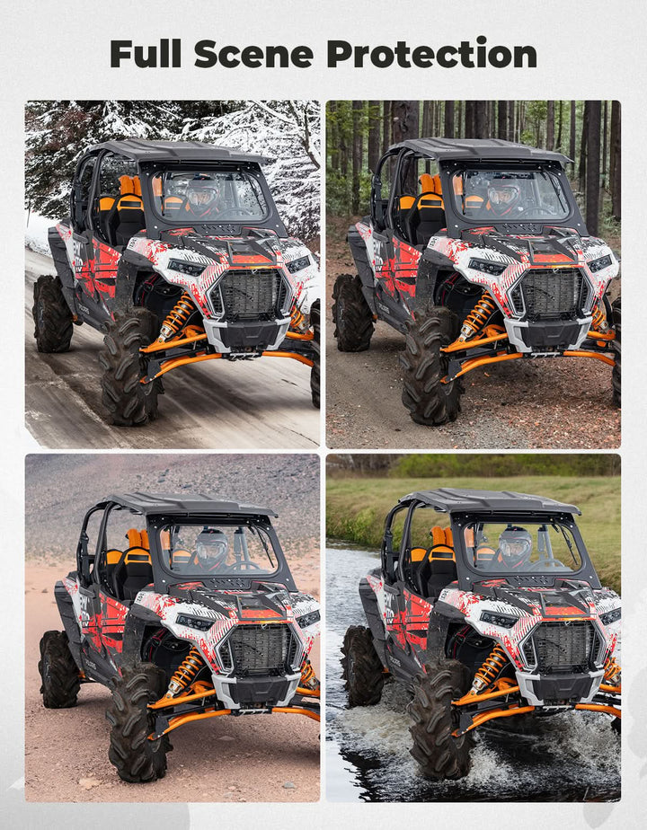 Glass Windshield with 2 Manual Wipers for 2019-2023 Polaris RZR XP 1000 /Turbo