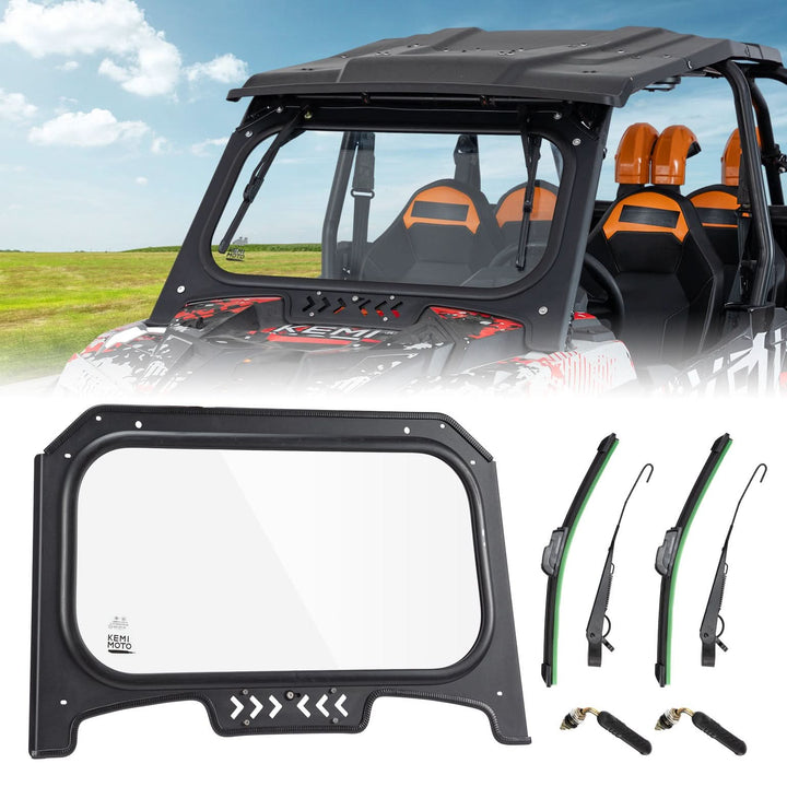 Glass Windshield with 2 Manual Wipers for 2019-2023 Polaris RZR XP 1000 /Turbo