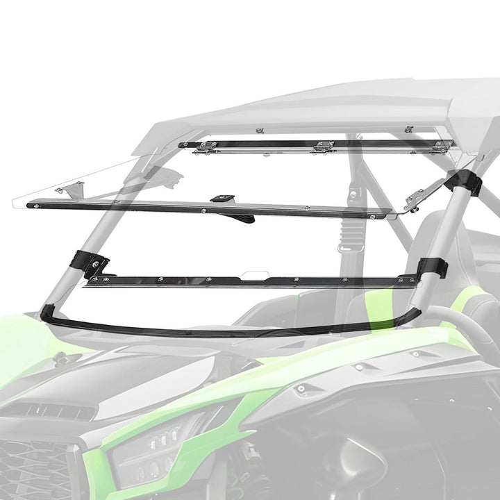 Scratch Resistant Flip Windshield for Kawasaki Teryx KRX 1000 | KRX4 1000