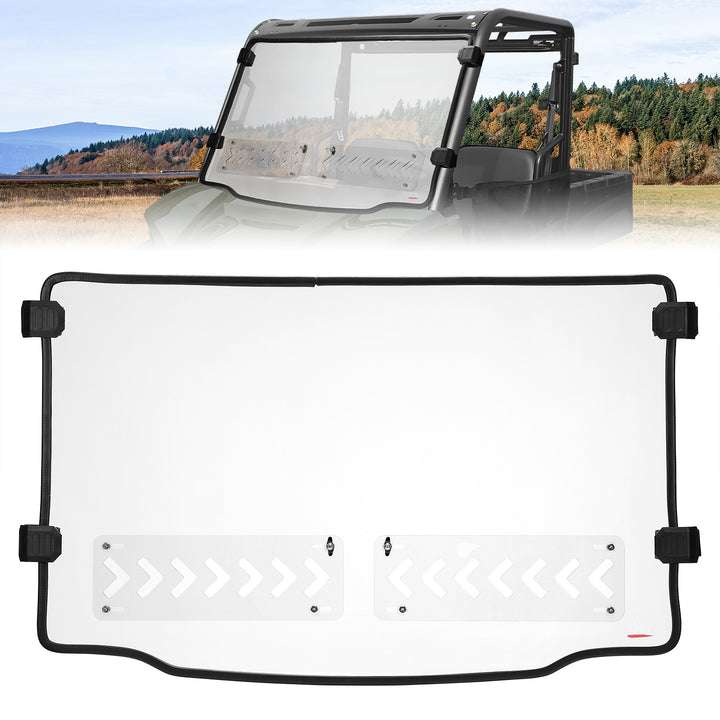 2-in-1 Vented Front Windshield for Polaris Ranger Midsize 570 500 2015-2022