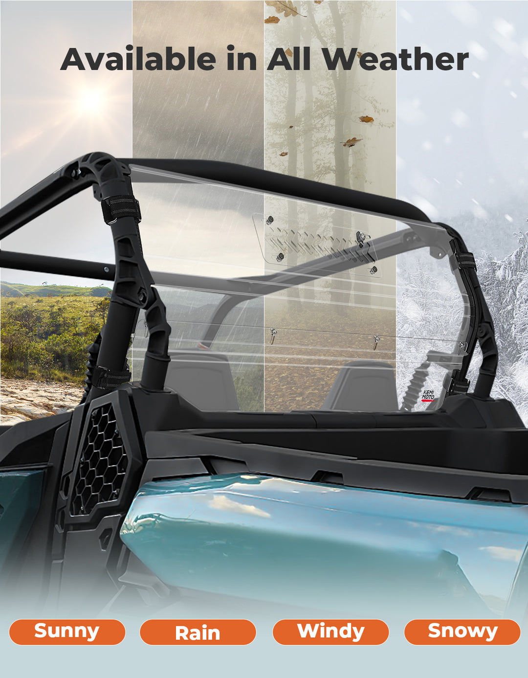 Vented Rear Windshield for Can-Am Commander | Maverick Sport Trail