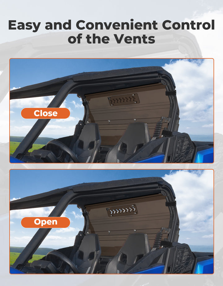 Vented Tinted Rear Windshield for Can-Am Commander | Maverick Sport Trail