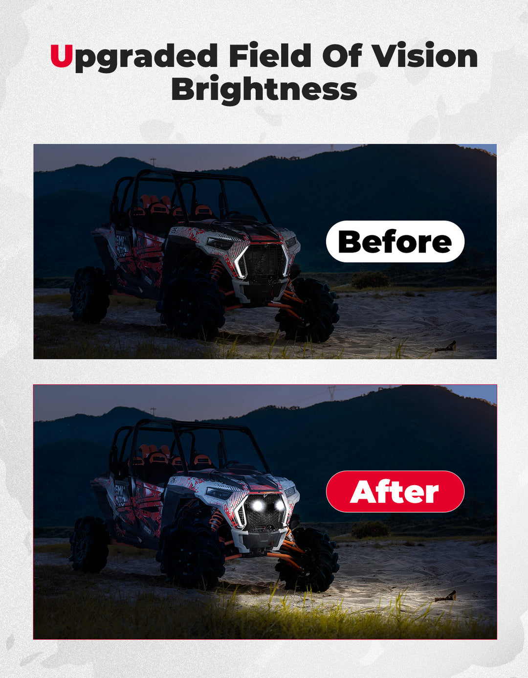 UTV Metal Front Grill Light for Polaris RZR XP 1000/Turbo