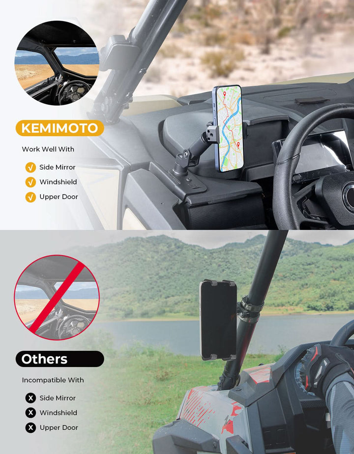 Kemimoto Aluminum Phone Mount for CFMOTO ZForce 950 Sport 2023+