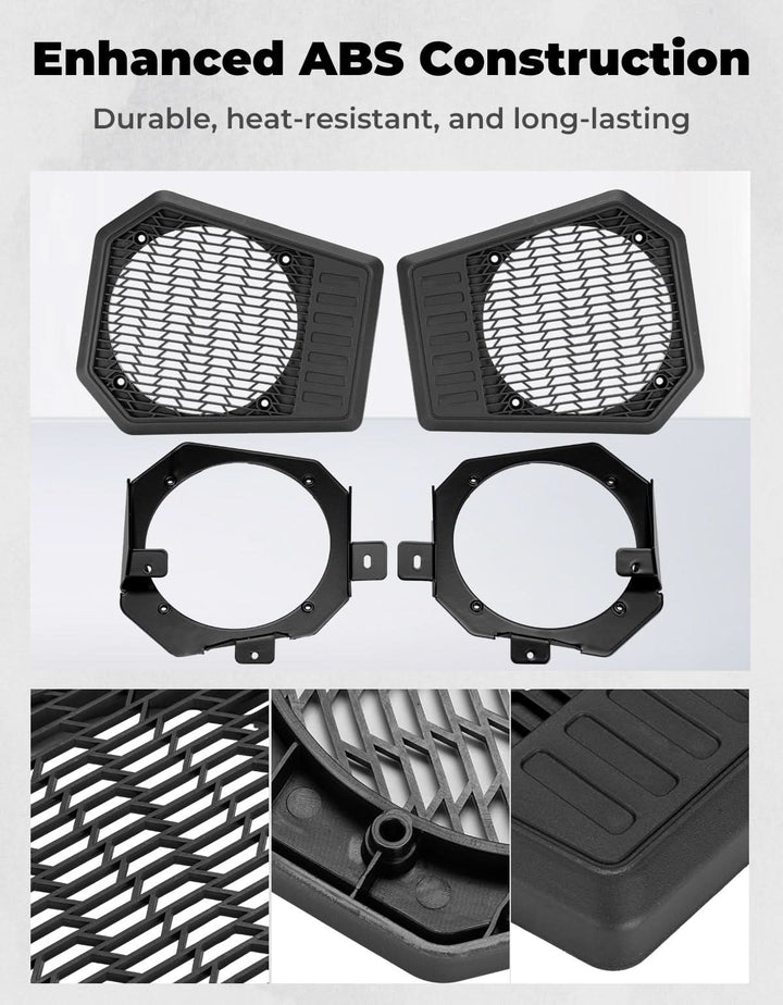 Rear Roof Speakers Pods Enclosures Holders for Polaris Ranger XP 1000/Crew 2018-2025