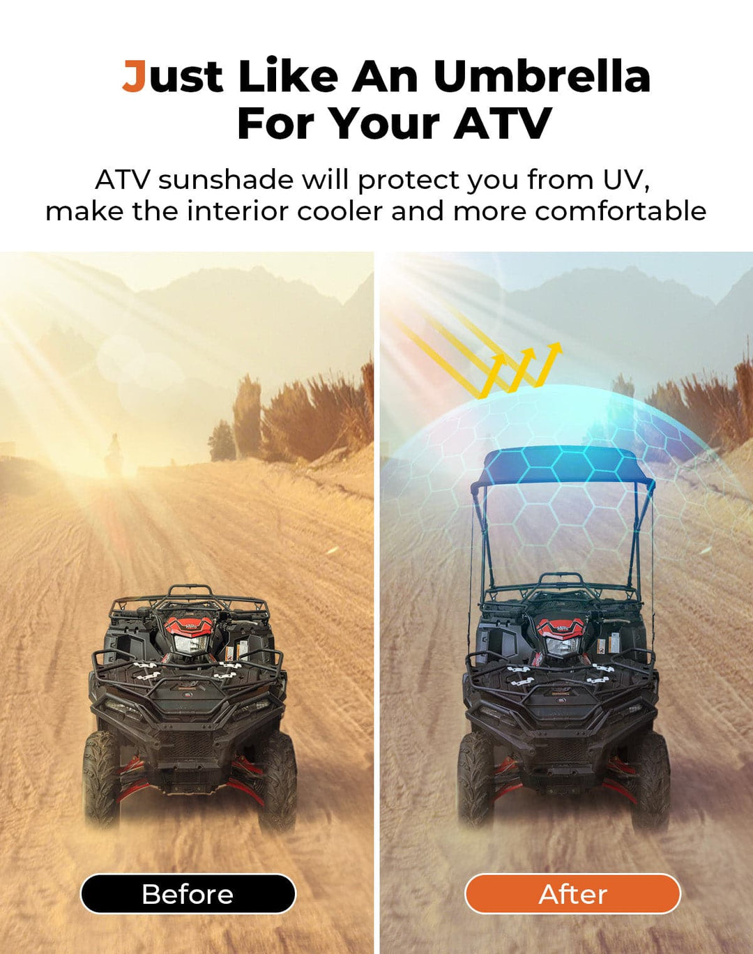 ATV Foldable Sunshade for Outlander CForce Fourtrax Sportsman