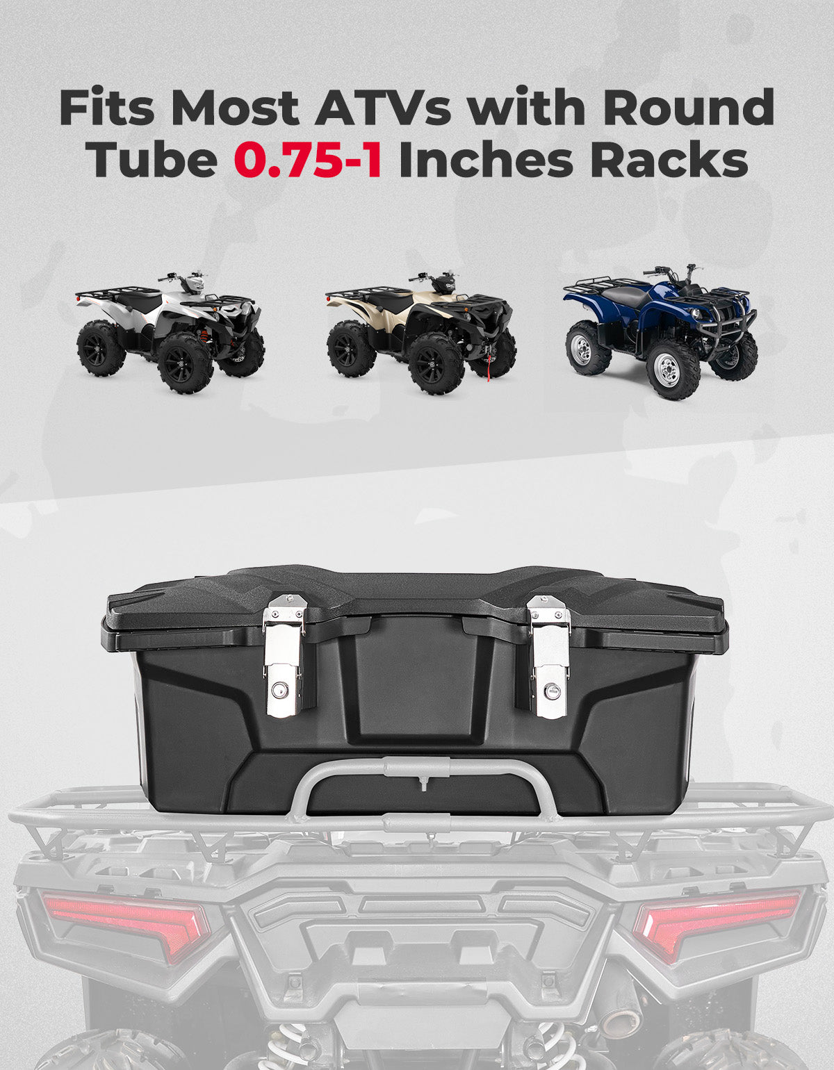 40L ATV Rear Storage Box for Polaris Yamaha Grizzly Can-Am - Kemimoto