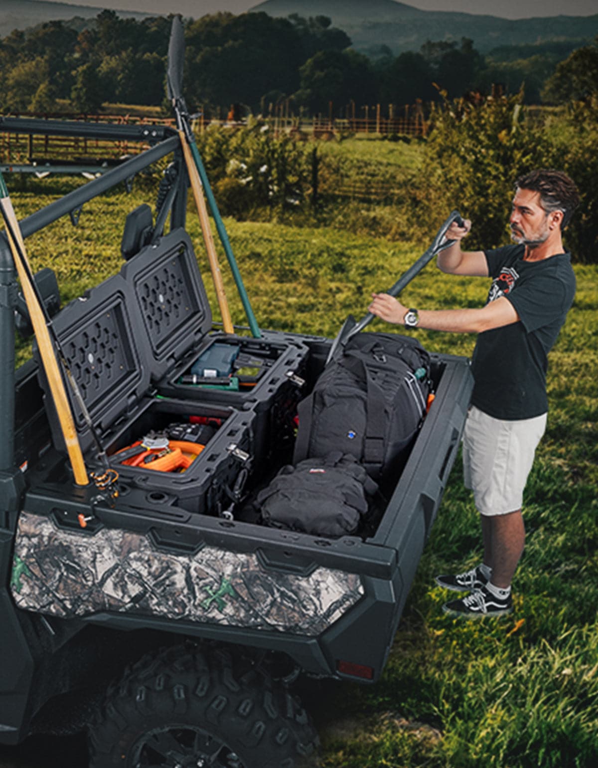 110L/29Gal UTV Bed Storage Box For CFMOTO Uforce 1000 | 1000XL