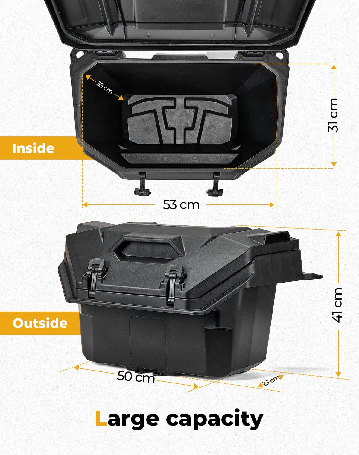 Rear Cargo Box 55QT for Polaris RZR XP 1000/4 1000 2024-2025