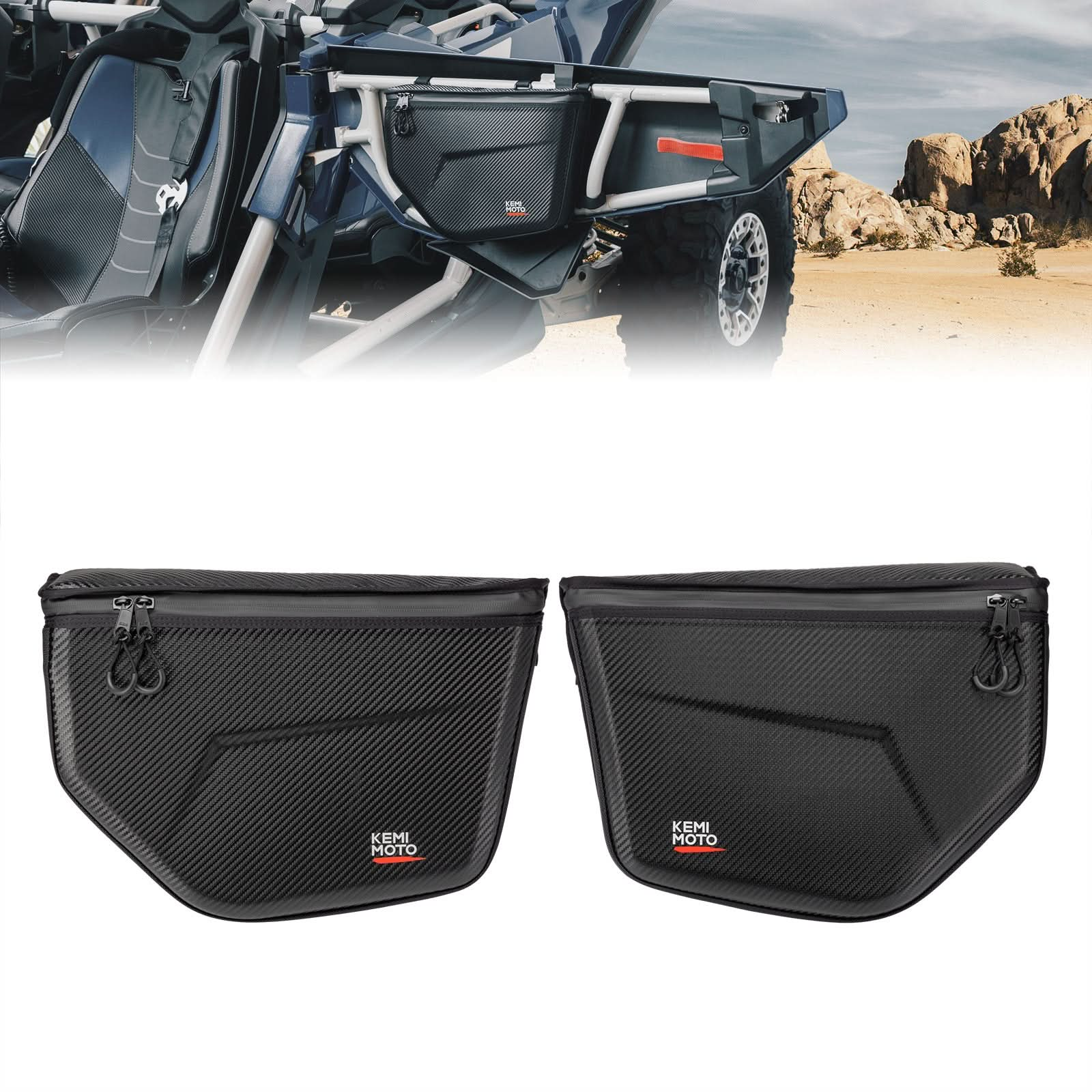 1680D Storage Door Bags Semi-Rigid for Can-Am Maverick X3