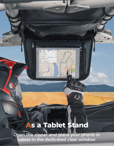 Roof Storage Bag with Tablet Holder for Can-Am Maverick X3 / X3 MAX