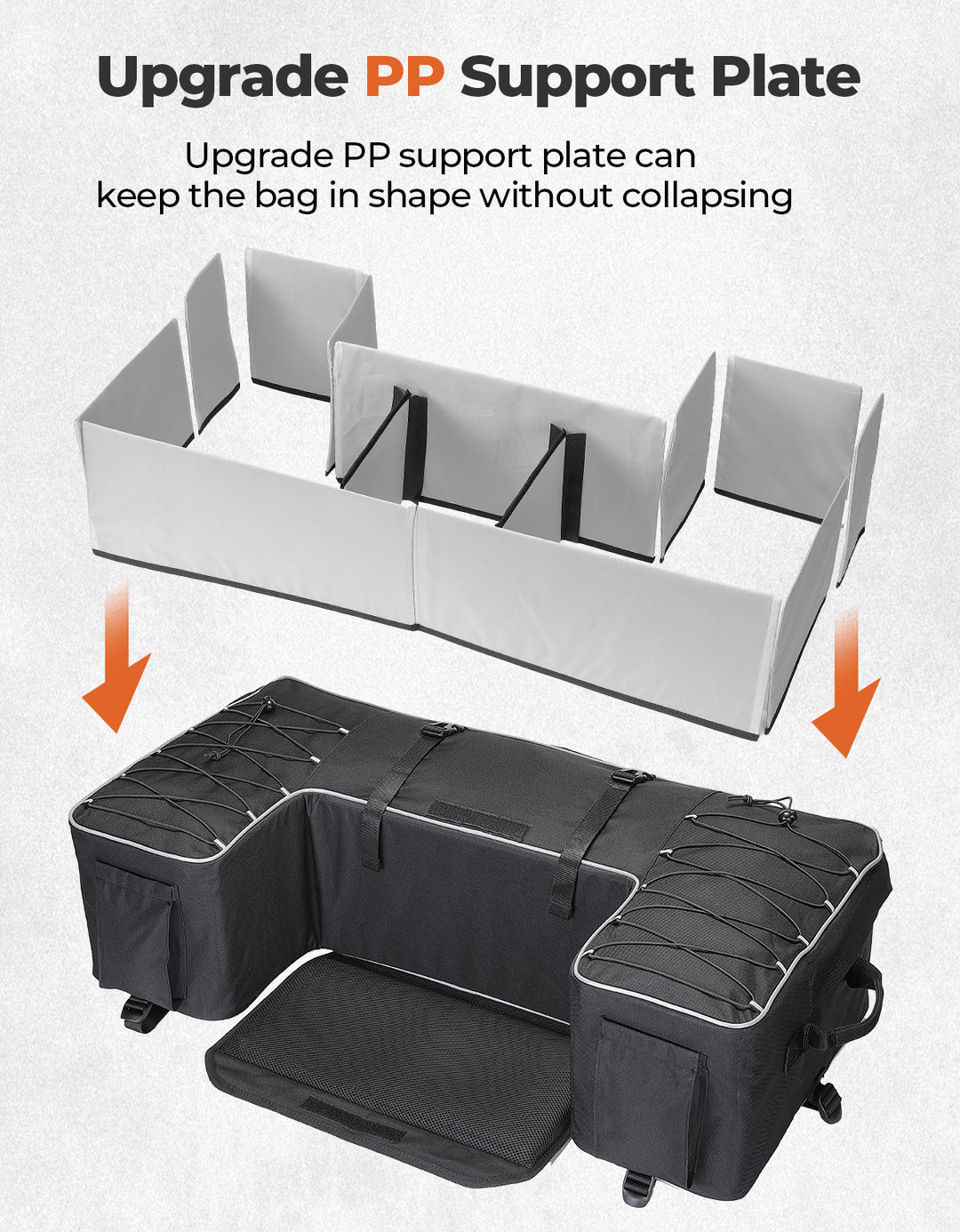 55L ATV Rear Storage Bags w/ Seat Cushion for Sportsman Scrambler TRX FourTrax