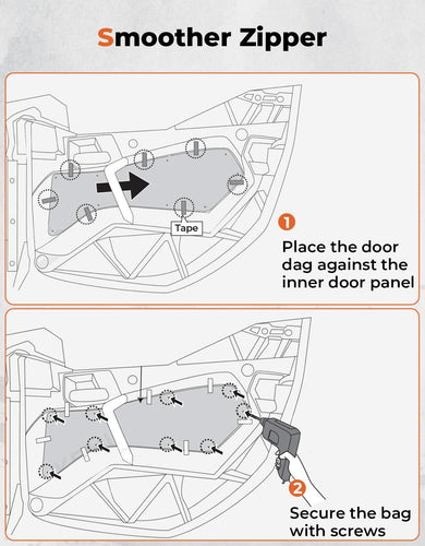 1Pair Door Bags with Knee Pads for Can Am Commander