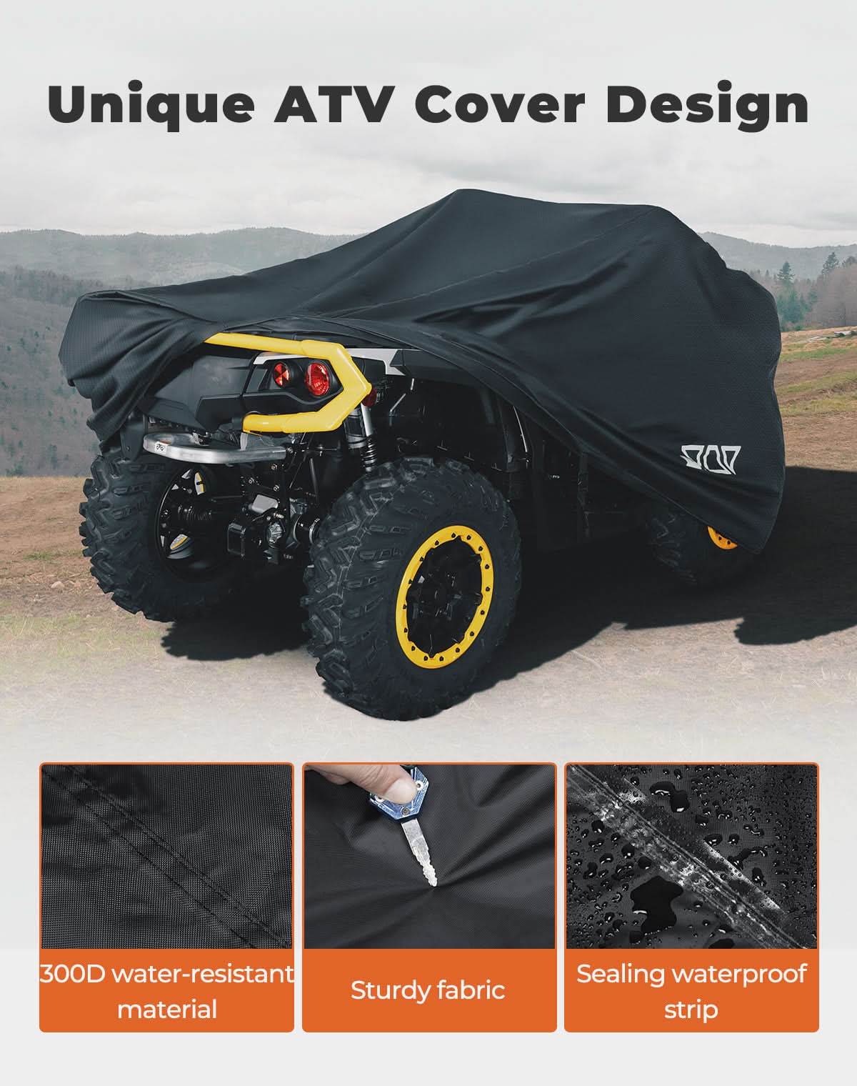 Universal ATV Waterproof Cover 90'' X 43'' X 46''