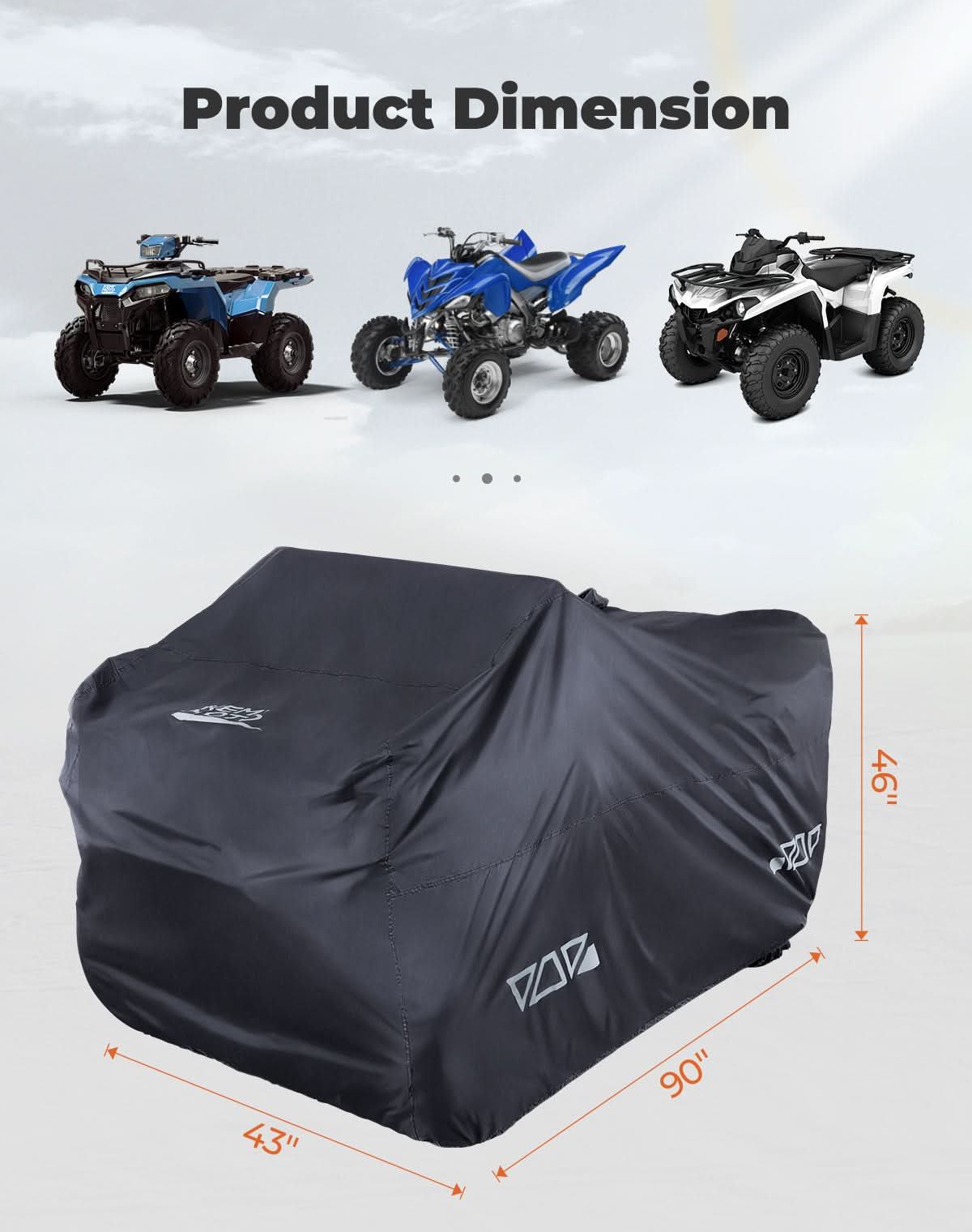 Universal ATV Waterproof Cover 90'' X 43'' X 46''