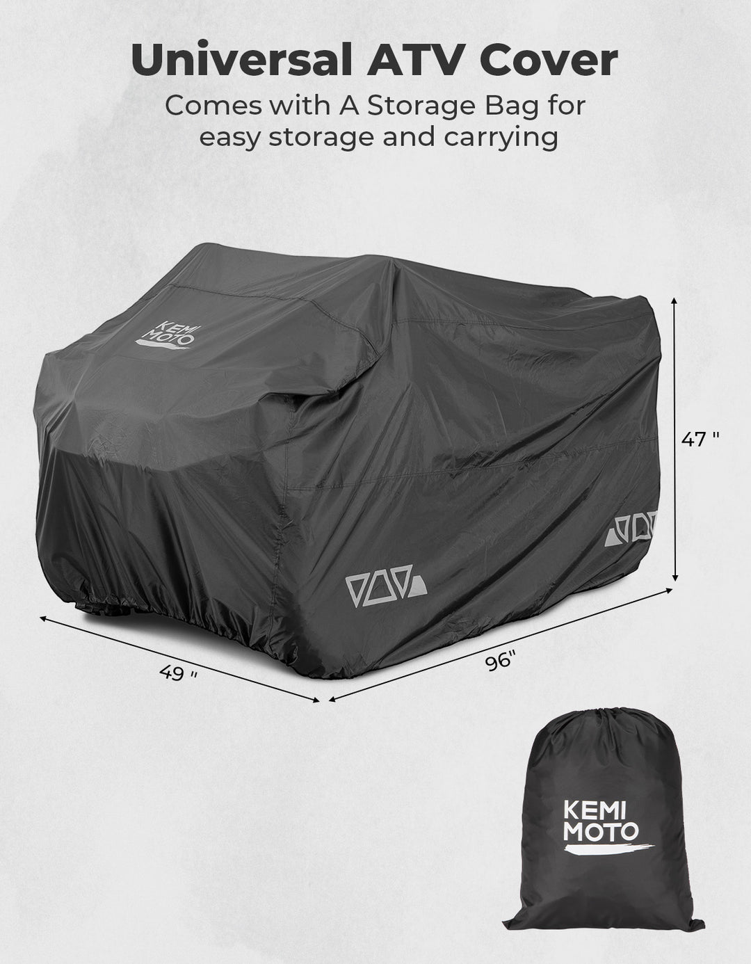 Universal ATV Waterproof Cover 96'' X 49'' X 47'' 300D Oxford fabric