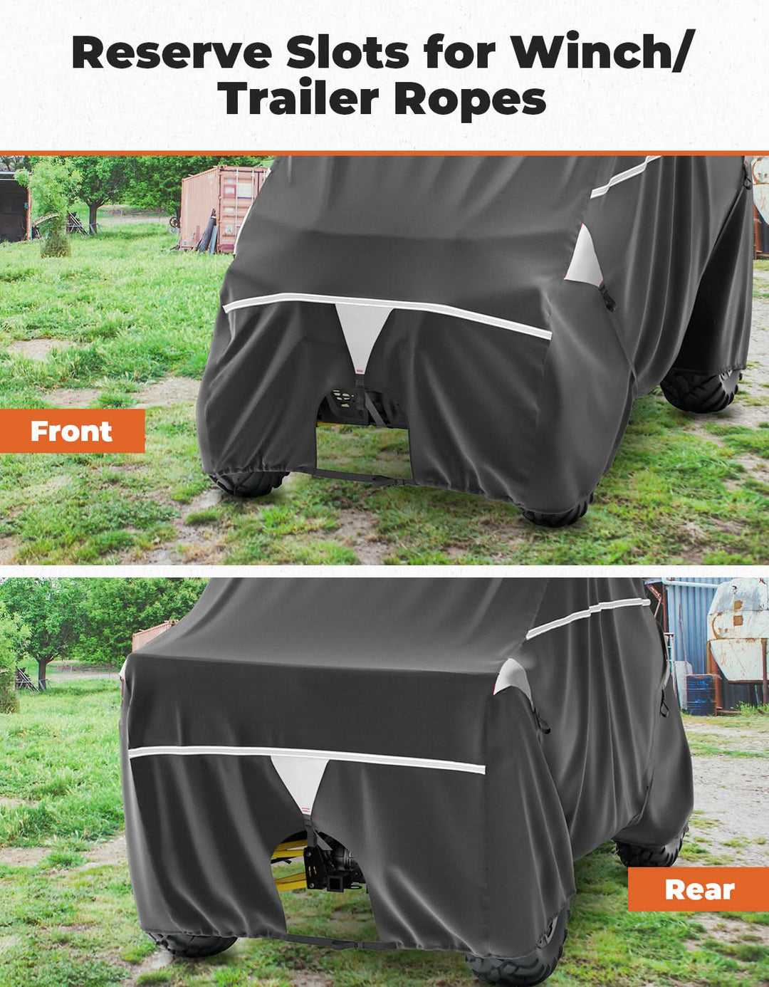 2-Seater UTV Trailering Cover 130" x 58" x 70" for Ranger,Defender, Uforce, Mule