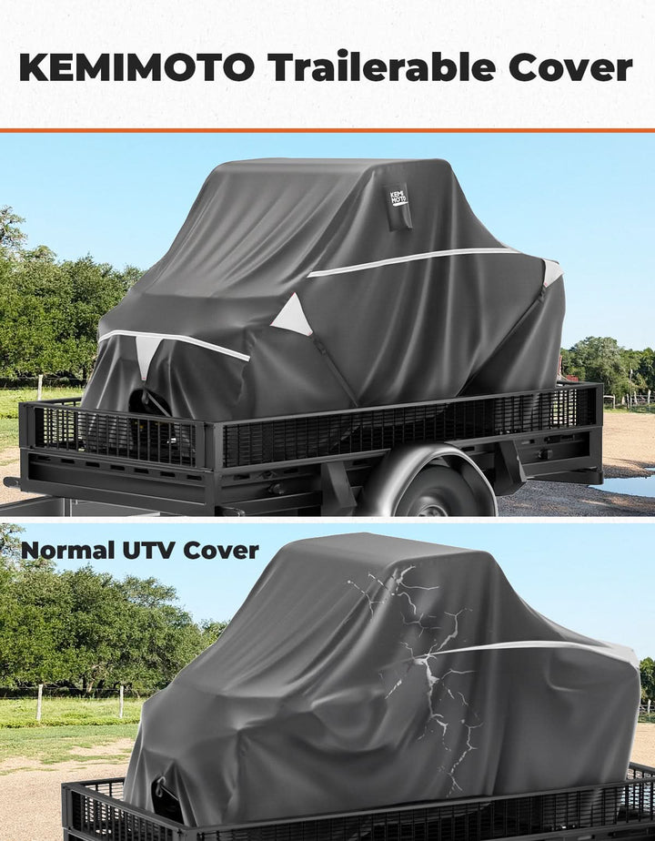 2-Seater UTV Trailering Cover 130" x 58" x 70" for Ranger,Defender, Uforce, Mule