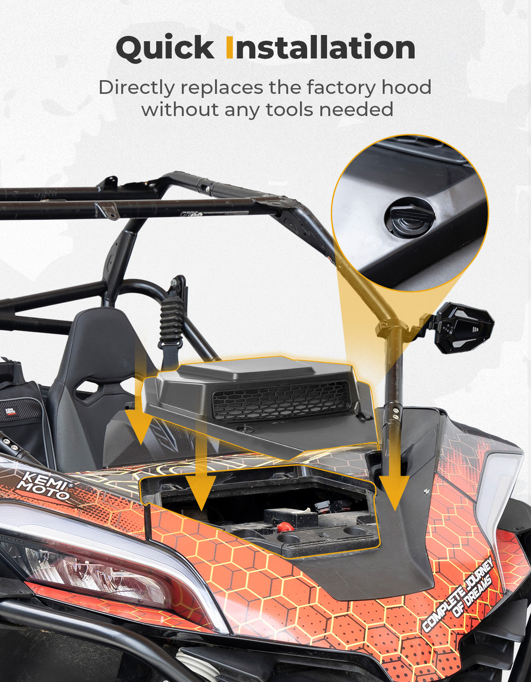 UTV Hood Scoop With Vented Mesh for CFMOTO ZForce 950 2020+