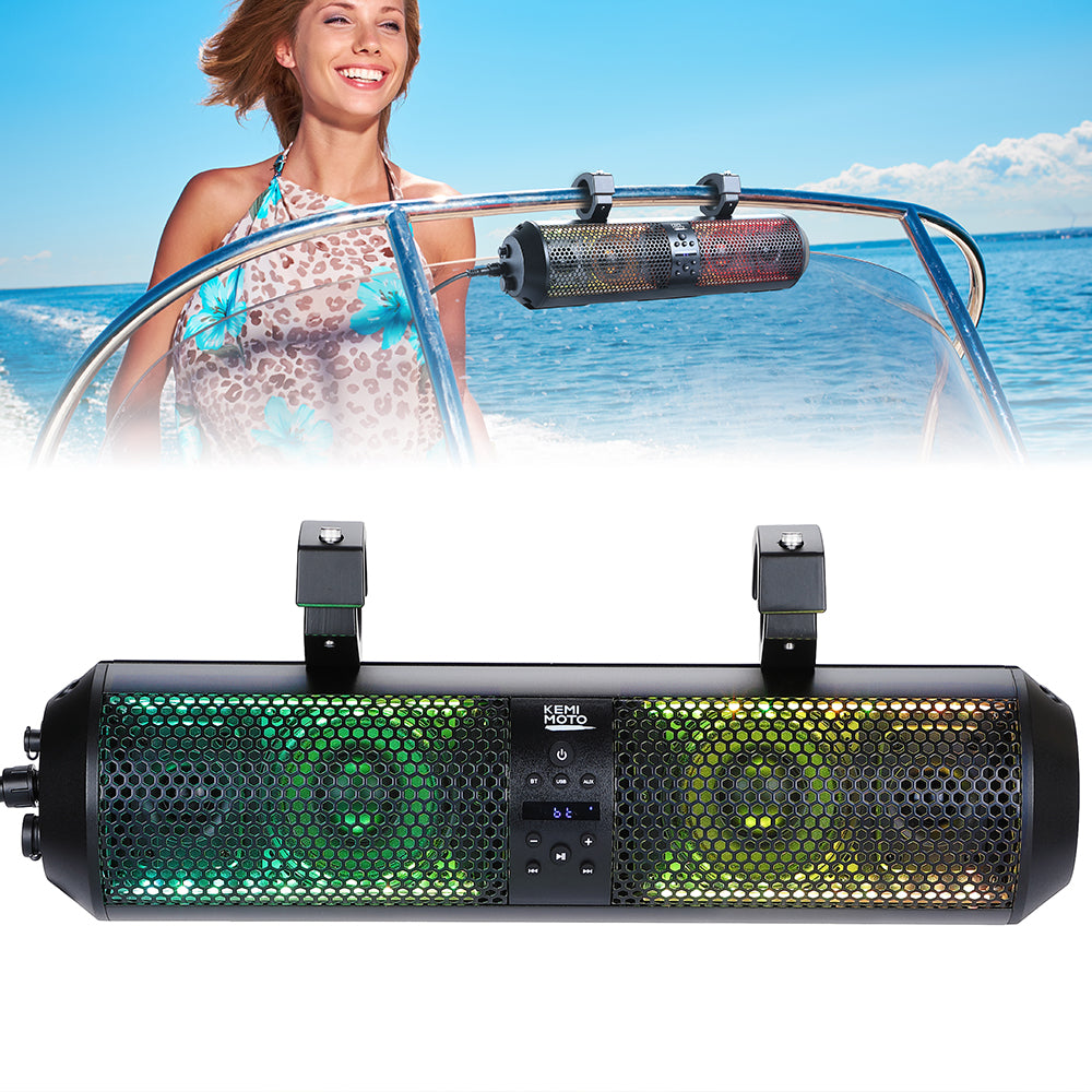 18" RGB Bluetooth Sound Bar for Boats - Kemimoto