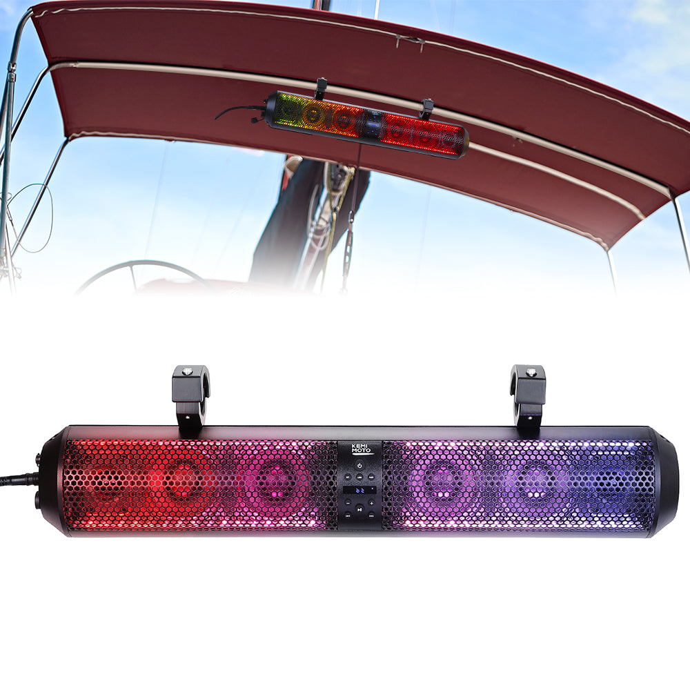 28 Inch RGB Bluetooth Soundbar for Boats - Kemimoto