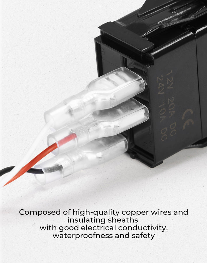 Interrupteur marin illuminé à fouet lumineux 12V